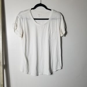 ANA WOMEN'S WHITE POCKET TEE SIZE LARGE (READ FULL DESCRIPTION)